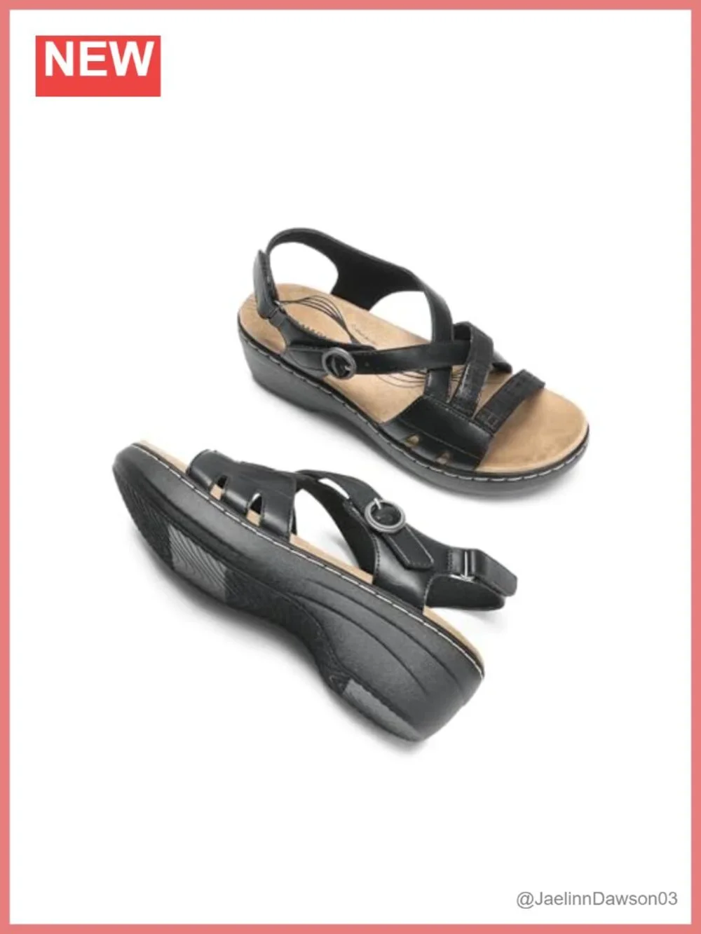 Open Toe Wedge Sandals with Cushioned Footbed, Adjustable Straps